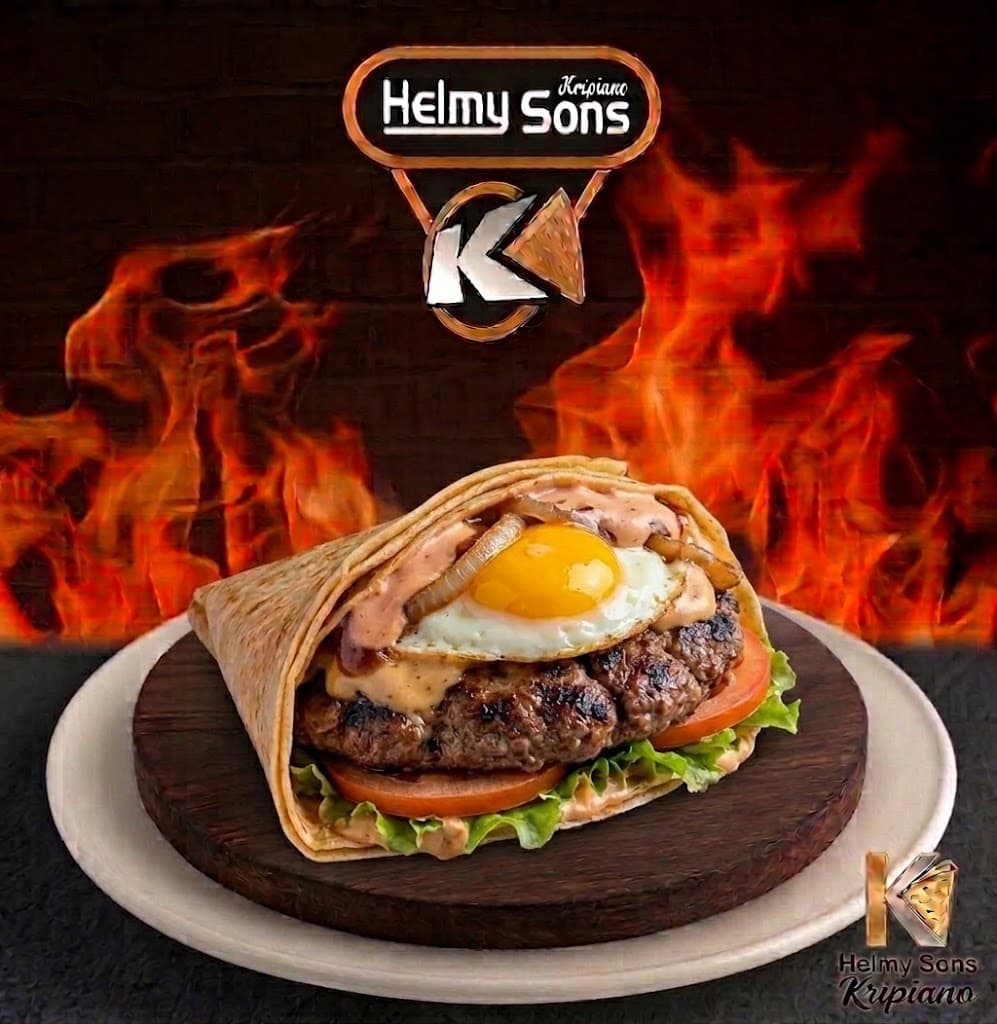 برجر لحمة بالبيض Beef Burger with Egg